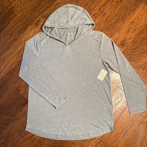 Lucky Brand Grey Long Sleeve Hooded Tee, Size L
